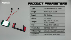 新胜路DC12V 5A 60w智能镜子触摸传感器控制开关单浴室梳妆台可调发光二极管镜子调光器 - Product Image 3