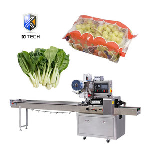 KL自動水平新鮮ニンジンフローラッパーマシンプラスチックトレイ野菜包装機 - Product Image 1