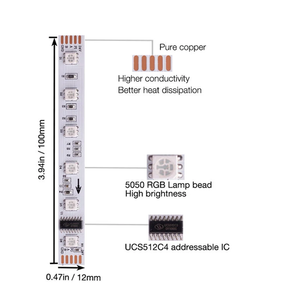 12V 24V 60 Led Per metro UCS512C4 SMD5050 DMX512 programmabile indirizzabile RGB Pixe DMX striscia Led - Product Image 5
