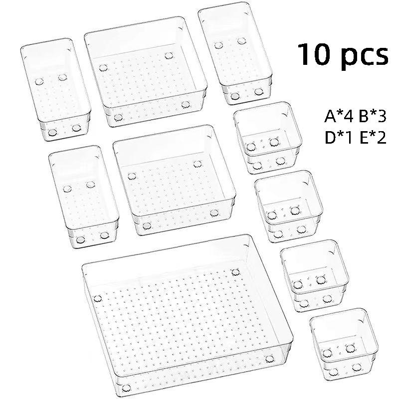 Ensemble de boîtes de rangement à tiroirs de dix pièces