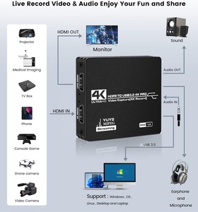 SYONG工厂升级了4K HDMI到USB 3.0视频捕获设备的采集卡流记录游戏麦克风4K HDMI循环输出