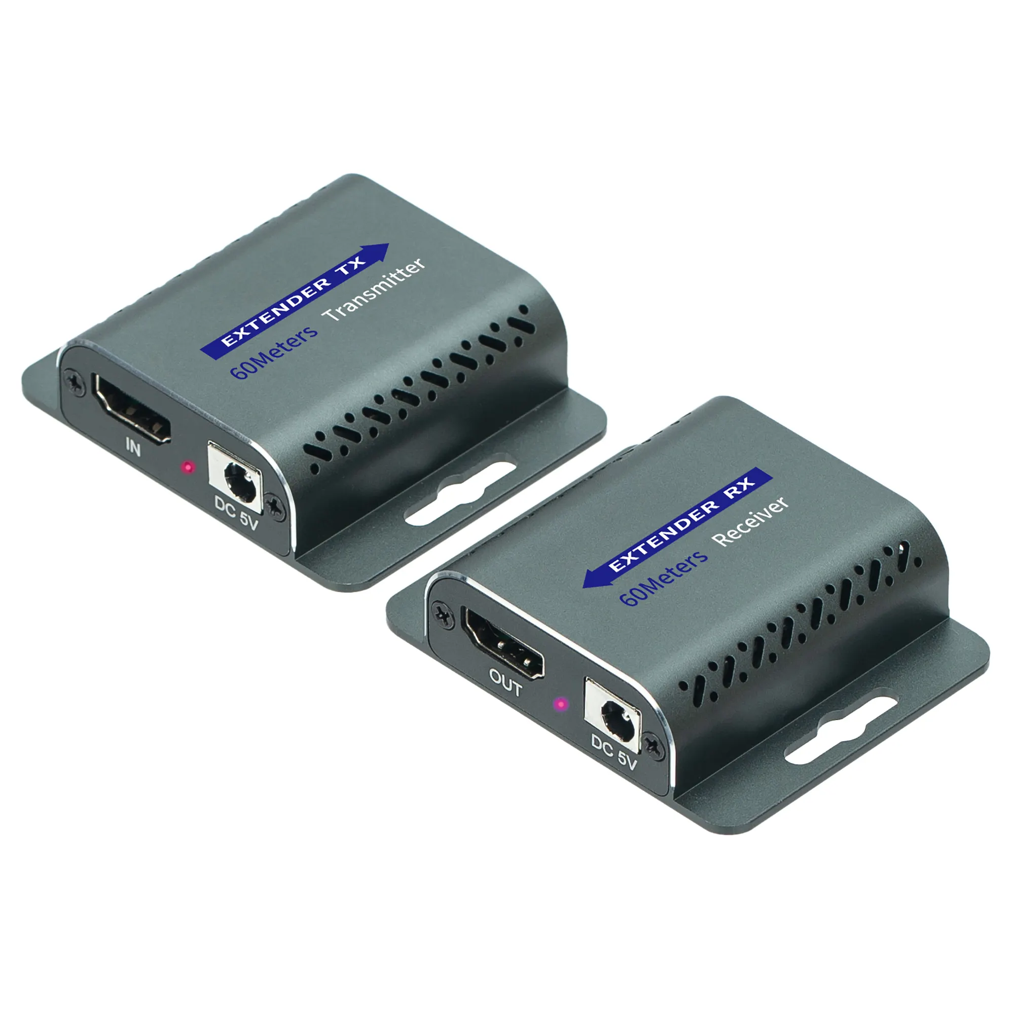 Aluminum Alloy Case 1080P 30Hz HD Extender UPT RJ45 Ethernet Adapter 60m TX RX HDTV Extender Cat6/6a Cable Audio Video Accessory
