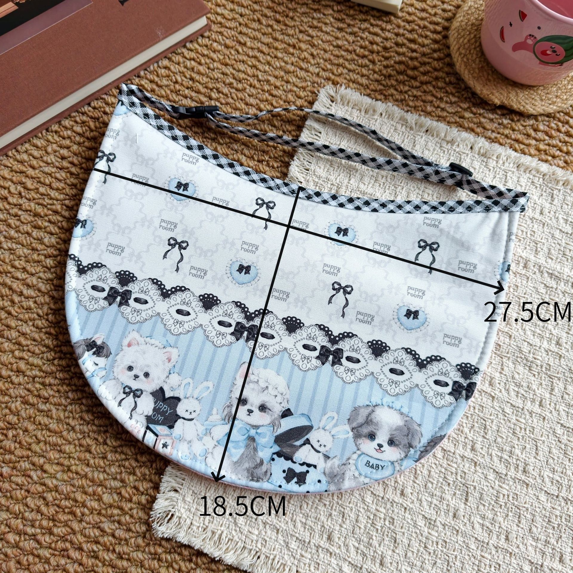 Black and white-light blue cat bib