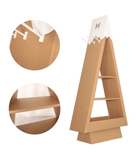 Albero di natale a forma di gancio di visualizzazione piano ha condotto la lampadina ondulato appeso mensola calze gancio di visualizzazione del contenitore di regalo di cartone di visualizzazione ad albero - Product Image 6