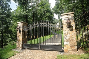 Modern Wrought Iron Gate <strong>Fence</strong> Elegant 3D Design with Galvanized Metal Frame for Driveway Outdoor Garden or <strong>Pool</strong> - Product Image 4