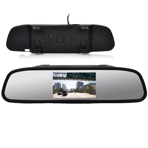 Safety Driving 2 Ways <strong>RCA</strong> <strong>Input</strong> <strong>LCD</strong> Screen 12V-24V Universal Mount Clip-On <strong>Display</strong> 4.3&quot; Vehicle Rear View Mirror Car Monitor - Product Image 1