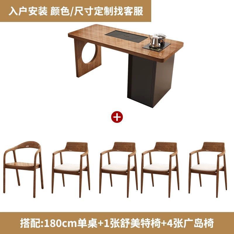 Popular imported pine 1.8m table and Shumeite Hiroshima chairs *4