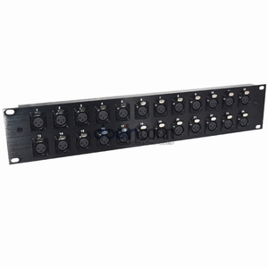 2U, 24 puertos, 24 vías, 3 pines, conector hembra XLR, Panel de conexión tipo soldadura para sala de control de seguridad - Product Image 5