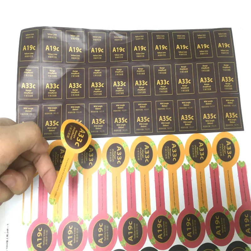 Customized Waterproof Color Round Matt Vinyl Clear PVC Adhesive Sticker Paper Label stickers