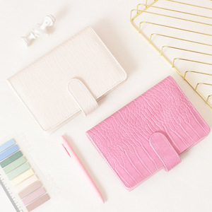 A6 Macaroon Diary Notebook <strong>6</strong> Ring Binder with PU Leather Cover Colorful Cute Pockets Loose-leaf <strong>Hardcover</strong> Style - Product Image 2