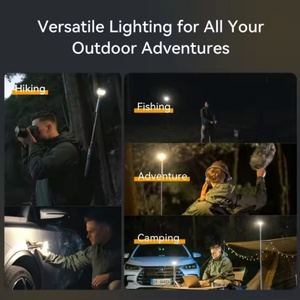 Venta al por mayor de múltiples funciones al aire libre Camping lámpara telescópica plegable LED fuente de luz 3 modos telecontrol magnético - Product Image 5