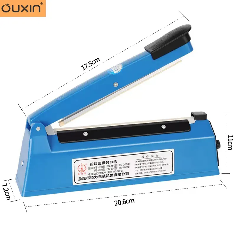 OX-200A ouxin decker macchina per sigillare il taglio del sacchetto di plastica sigillatrice manuale e tagliatrice termoretraibile