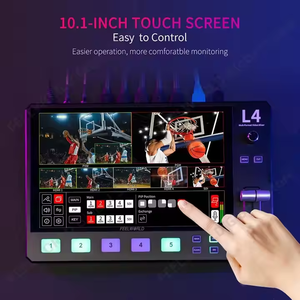 USD452 Free Ship L4 Multi-camera <strong>Video</strong> Switcher Mixer 10.1&quot;Touch Screen USB3.0 Fast Streaming - Product Image 2