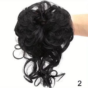 女性のためのカーリーロングテール乱雑な弾性ヘアピンバンと新しいスタイルの卸売カーリー人工毛シュシュ