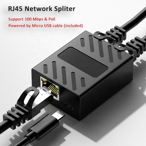 Linkwylan Gigabit LAN Cable Adapter Network <strong>RJ45</strong> <strong>Splitter</strong> <strong>1</strong>-to-2 Ports PoE 1000Mbps Support Telecom Parts - Product Image 3