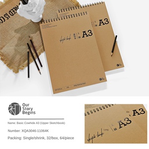 First <strong>Basic</strong> Sketch <strong>Book</strong> B5/A4/A3 Pure Cowhide PP Series Spiral Bound Printed Style Portable Artistic Creation Simple Wind A3 - Product Image 4