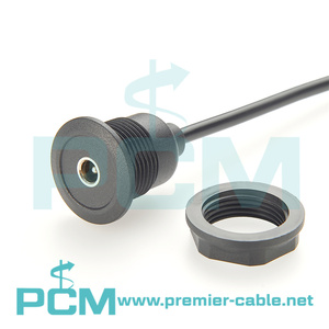 <strong>DC</strong> Power 5.5mm X <strong>2.1mm</strong> <strong>Jack</strong> Male to Female Round Panel Mount Extension Cable, <strong>DC</strong>-099 Chassis Flush Mount, Power DC5521 Socket - Product Image 2