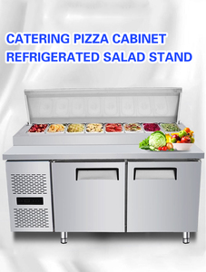 Refrigerated Pizza Sandwich Prep Salad bar Counter Refrigerator Work Table <strong>Under</strong> Counter Top Fridge <strong>Chiller</strong> - Product Image 4