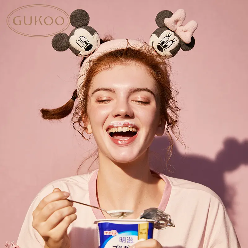 Concha de celebridad en línea Guko con diadema linda cara de dibujos animados banda para el cabello imagen estéreo diadema femenina
