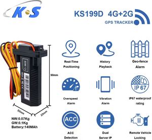 Google Bản Đồ GPS Tracker Ks199d 4 Dây Thời Gian Thực Hệ Thống Theo Dõi Cho Hạm Đội Quản Lý Với Relay Từ Xa Cắt Động Cơ Không Thấm Nước - Product Image 2
