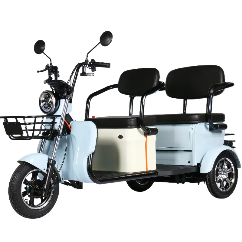 48V60V72V Tricycle de loisirs électrique sélectionnable Tricycle électrique à double rangée pour passagers et marchandises Tricycle électrique domestique