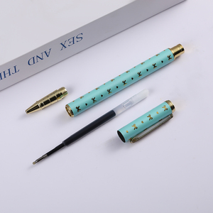 उच्च गुणवत्ता गर्मी हस्तांतरण डिजाइन धातु रोलर जेल पेन लोगो प्रचार उपहार के साथ पूर्ण फूल कस्टम - Product Image 5
