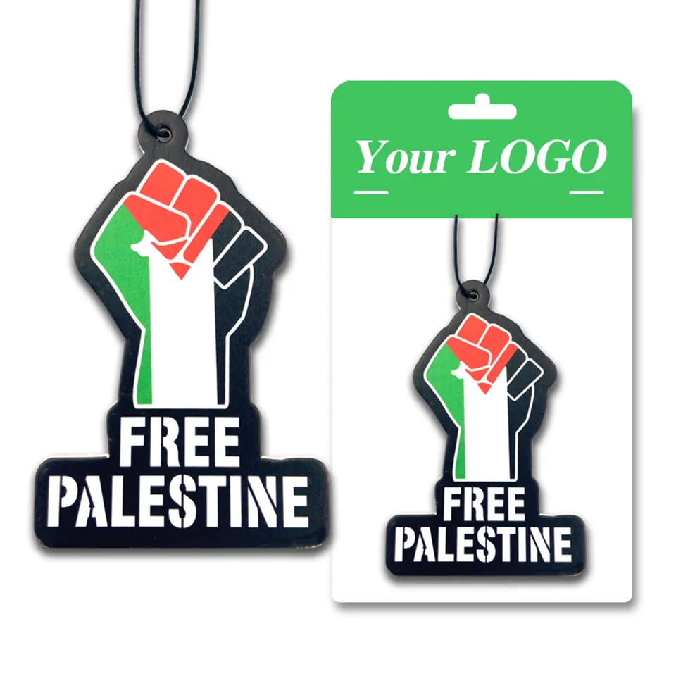 Ambientador de coche barato papel colgante Palestina personalizado de diferentes formas