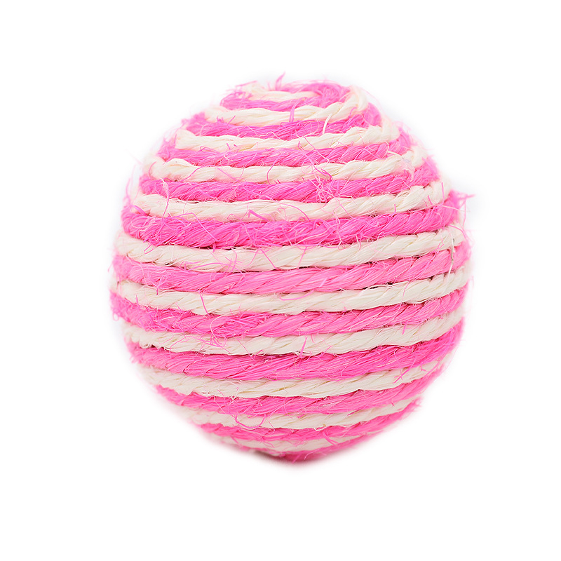 Boules de sisal (rose et blanc), grand format, 6cm