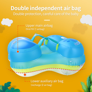 Swimbobo高品質製品最大直径スイミングブルーベアインフレータブルリングベビープールフロートスイムリングキャノピー付き