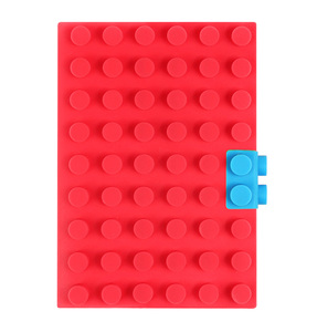 Bview Art Colorful Block Design A6 Tamaño Diario estacionario Diario de silicona Cuaderno con 100 hojas Páginas interiores - Product Image 1