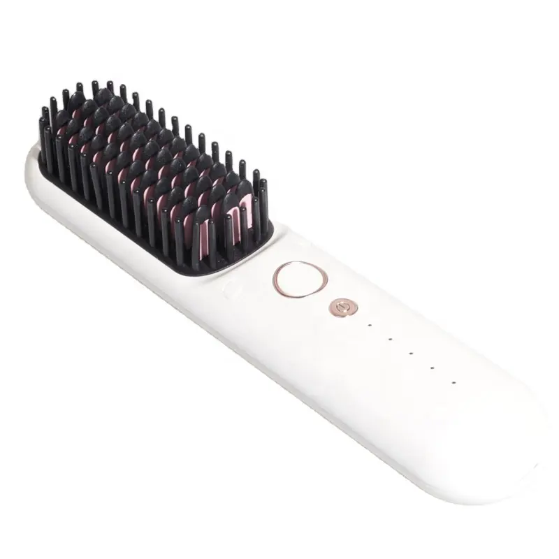 Оптовая продажа Беспроводная Usb щетка для выпрямления волос портативная Мини электрическая ЖК-щетка для выпрямления волос