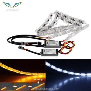 Flexible Crystal Angel <strong>Tears</strong> <strong>LED</strong> Strip Light With Turn Signal DRL Daytime Running White With Following Yellow Function - Product Image 1