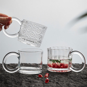 大手柄家用办公咖啡拿铁奶茶创意耐热个性玻璃手柄马克杯 - Product Image 3