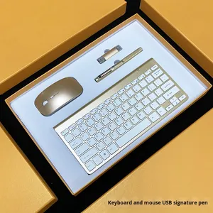 Настраиваемый корпоративный подарочный набор практичная беспроводная клавиатура и мышь с бесплатной гравировкой для личного делового использования сотрудников - Product Image 3