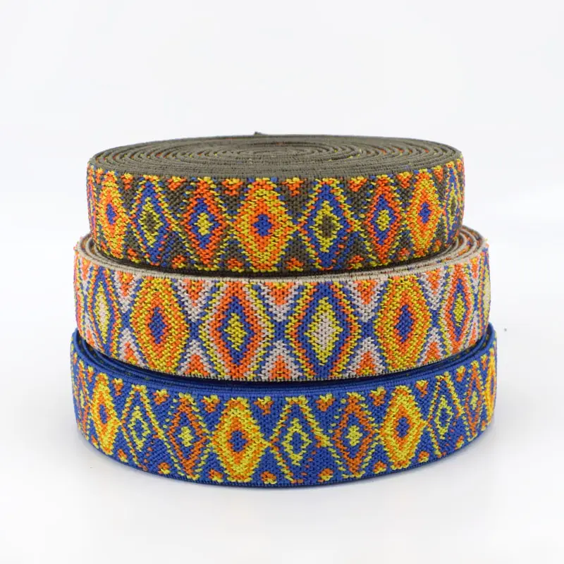 Meetee EB129 Jacquard Elastic Band Rubber Belt Webbing Pants Waist Binding Tapes For Skirt Bags Belt DIY Sewing Crafts