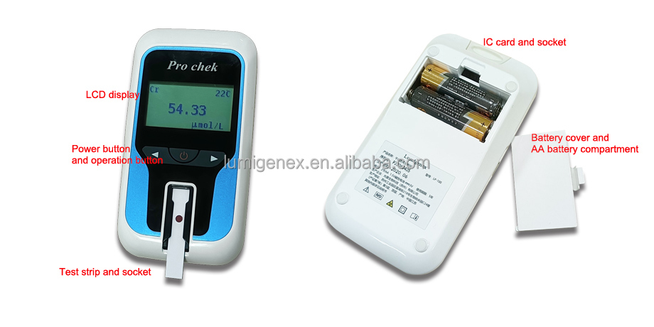 Cuantitativo detecte el App ácido úrico del CE de la prueba de la glucosa del cuerpo de cetona de la creatinina de la química del dispositivo del analizador del lípido seco de la sangre HbA1C 1