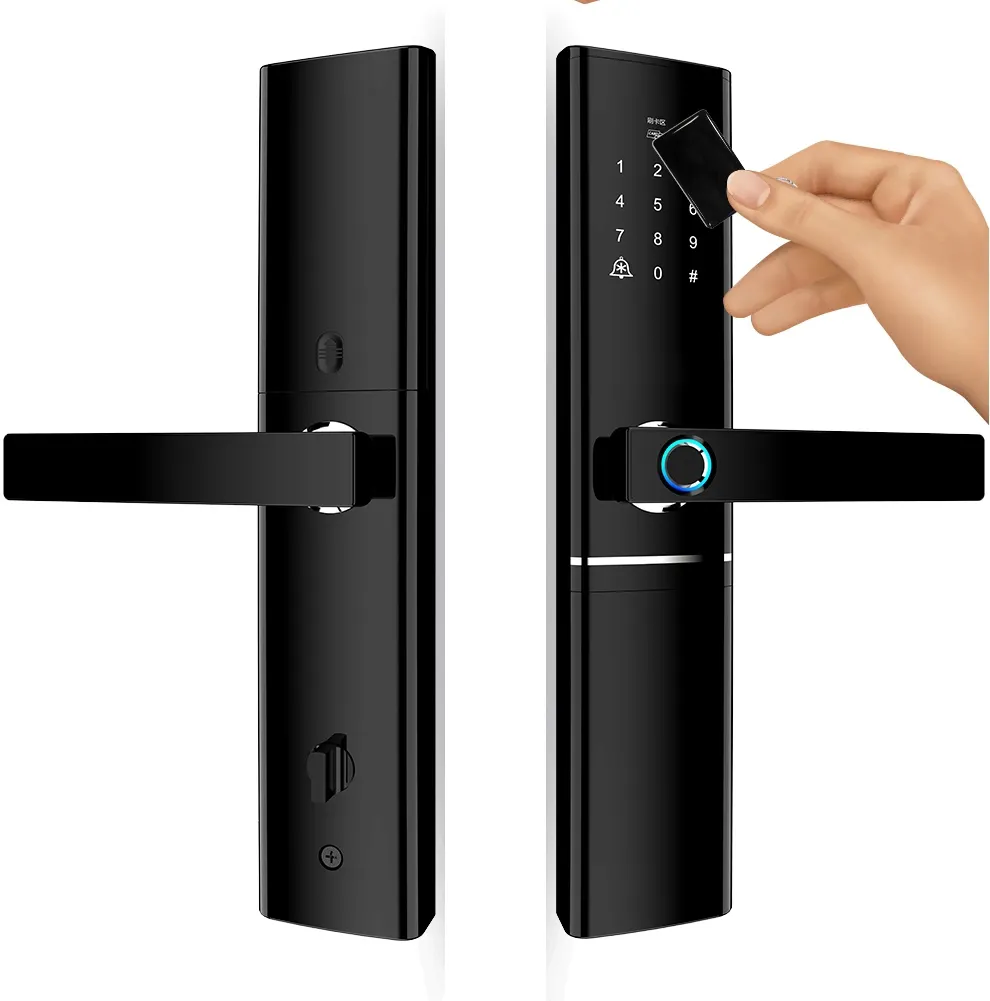 Дверной замок со сканером отпечатков пальцев, водонепроницаемый электронный дверной замок, умный биометрический дверной замок со сканером отпечатков пальцев