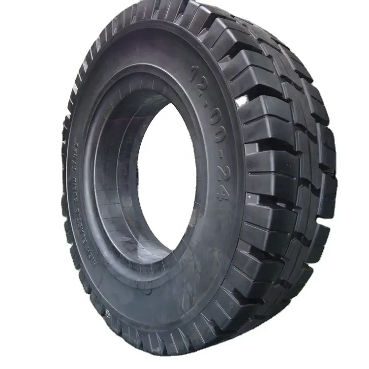 Neumáticos sólidos para camiones de carga de pesos pesados 120024 con la mejor marca de neumáticos sólidos chinos, neumático apilador de alcance 120024 140024
