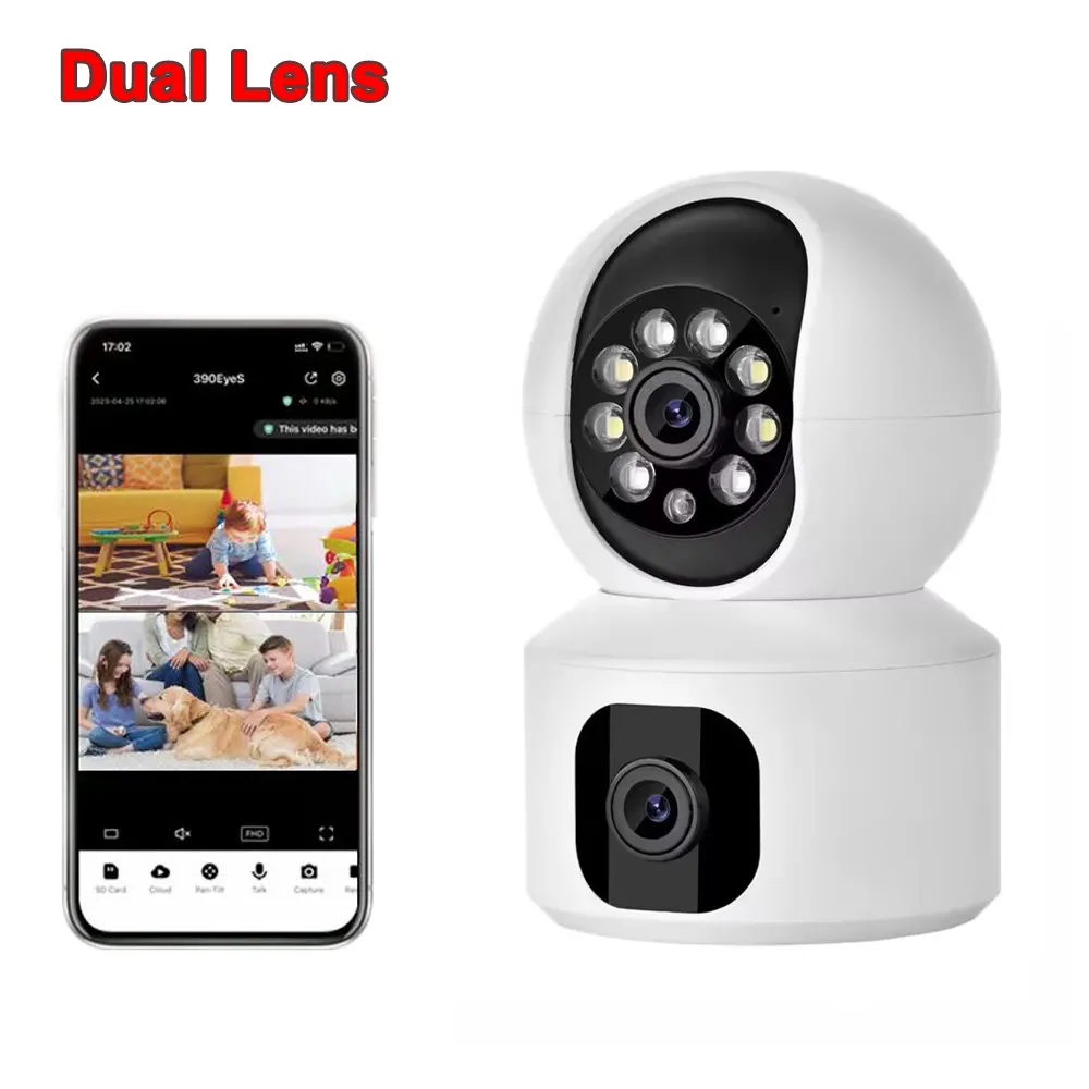 360 Panorama Dual Lens Wifi 1080p Überwachungs kamera Kleine Ptz Wireless Ip Home PTZ Kamera