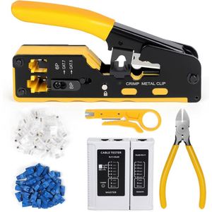 เครื่องหนีบ Cat7 Cat5e Cat6 6P 8P ใช้งานได้หลากหลาย Rj11 RJ12 RJ45ผ่านสายเคเบิลเครือข่าย - Product Image 1