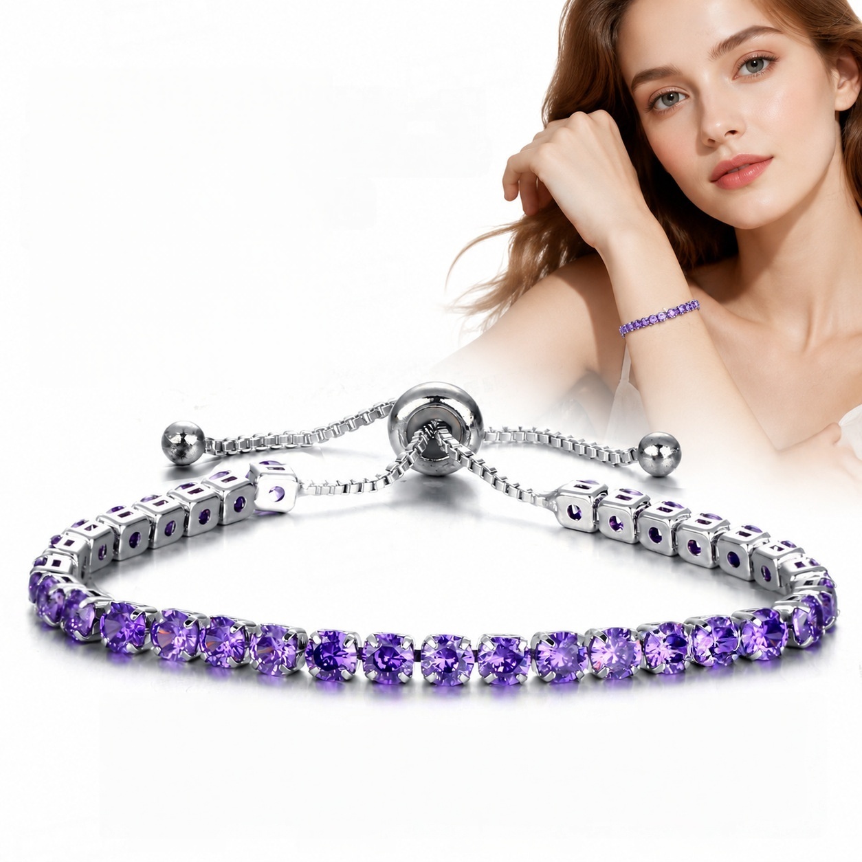 Purple diamond-silver