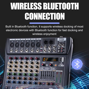 CLAVAX CLMC-CT6 Pro 6チャンネルオーディオミキサーコンソールミュージックミキサーエフェクト付きBluetooth USB AUX送信カラオケステージパフォーマンス - Product Image 6