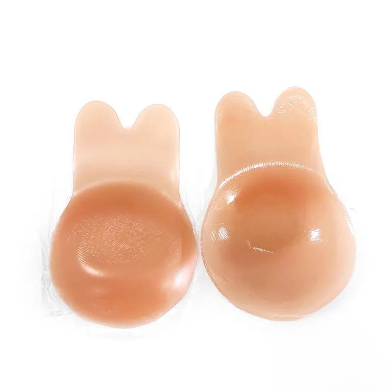 Lift Up Top Invisible Frontless Strapless Seamless Women Padded Adhesive Push Up Lifter Silicone Rabbit Bra