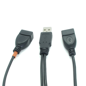 USB 2,0 A macho a USB A hembra 2 Dual USB hembra Jack Y Splitter 2 en 1 Hub adaptador de cable de alimentación Cable de transmisión de datos