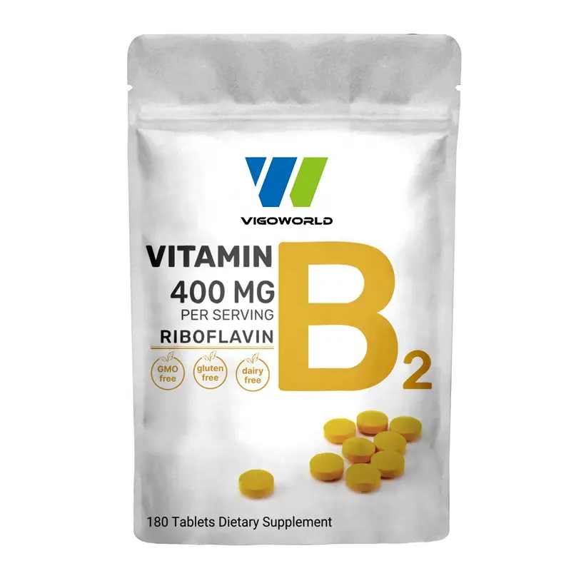 ريبوفلافين فيتامين B2 400mg لكل تقديم 180 أقراص صغيرة, فيتامين B2 400mg مكملات ريبوفلافين