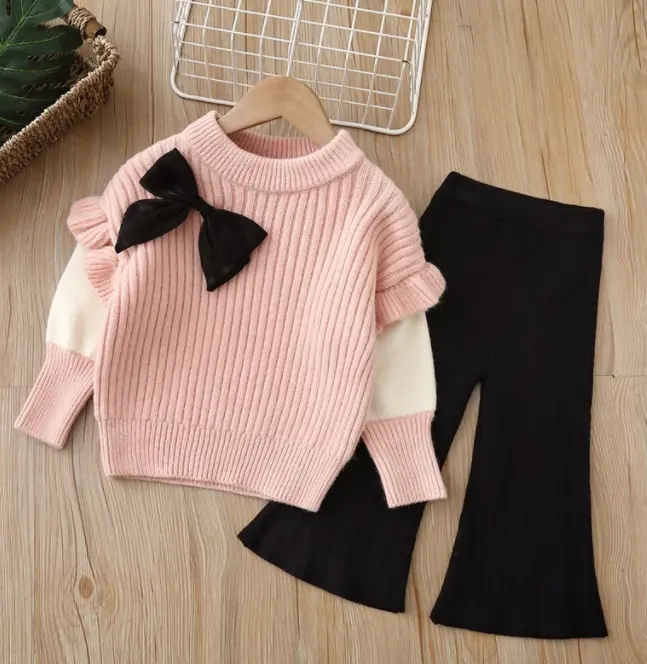 Cy10519a conjunto de roupas infantis, roupas casuais estilo coreano para crianças, loja on-line