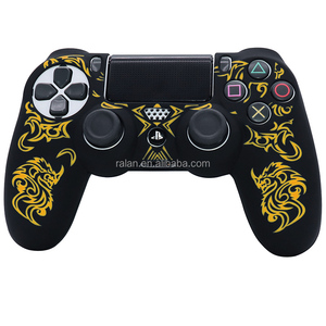 RALAN <strong>Controller</strong> Skin for <strong>PS4</strong>, Silicone Cover Protector Laser Carving <strong>PS4</strong> <strong>Controller</strong> Joystick Skin Dualshock 4 <strong>Shells</strong> - Product Image 1