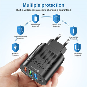 USB şarj aleti tip C hızlı şarj 3 port USB şarj hızlı şarj için iPhone Macbook Samsung S21 Xiaomi seyahat adaptörü - Product Image 4