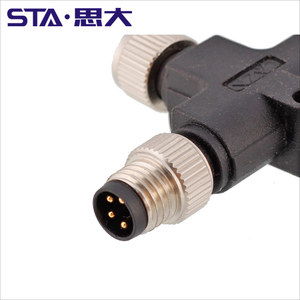 OEM ODM M8 T-shape Male Female <strong>3</strong>/4 Pin Waterproof Automotive Connectors 5B 6P T-Type <strong>3</strong> <strong>Way</strong> Splitter Model M12 <strong>5</strong> Pin Din Adaptor - Product Image 3