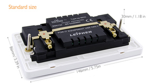 高品质13A英国电源插座智能USB 2组墙壁照明开关插座，带3.6A双USBA + USBC手机安卓插头 - Product Image 4